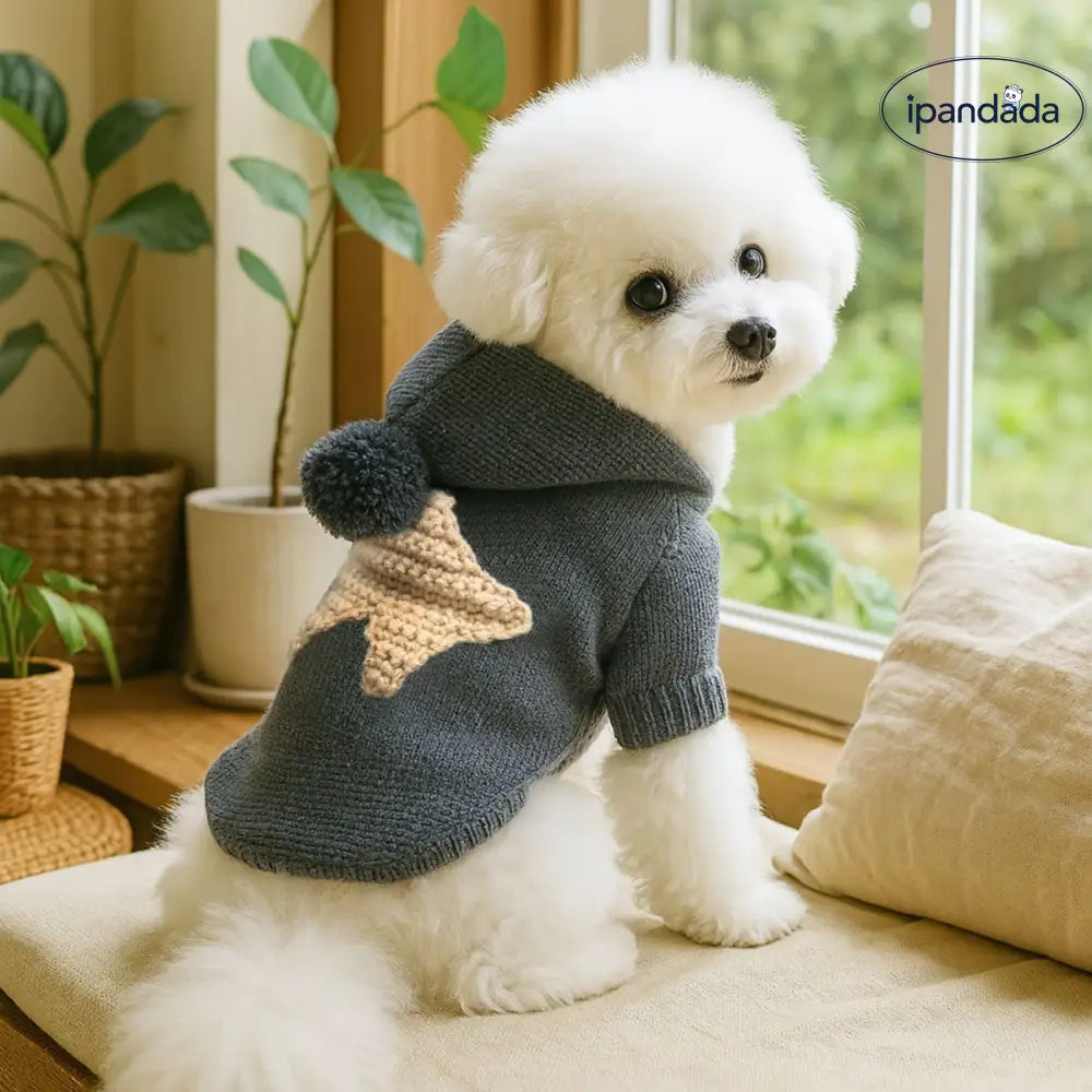 ペット服 犬 猫 秋冬用 星柄 セーター かわいい 保温 快適 防寒 ペット 小型犬 フード付き 犬服 冬バージョン ID2456