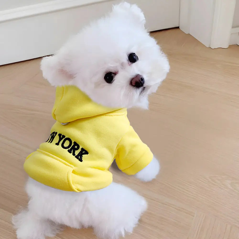 ペット服 犬猫用 服装 四季対応 フード付き 二足タイプ リラックス開襟 プリントポケット スウェットシャツ ID2783