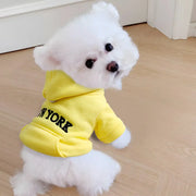 ペット服 犬猫用 服装 四季対応 フード付き 二足タイプ リラックス開襟 プリントポケット スウェットシャツ ID2783