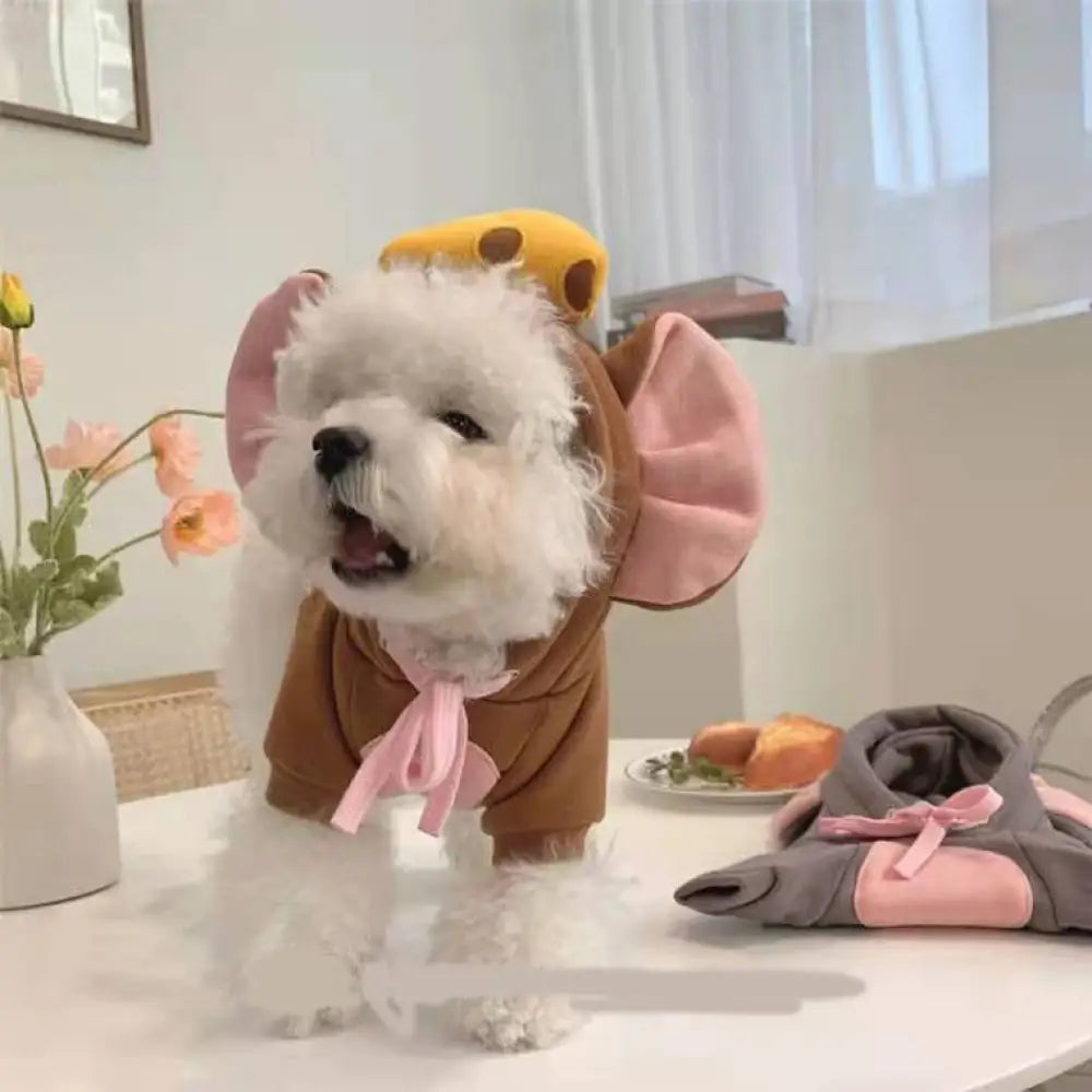 ペット服 犬服 パーカー コスプレ スウェット ペットウェア ドッグウェア 防寒 あったか サイズある おしゃれ かわいい ブラウン / XS ペット用品＞ウェア