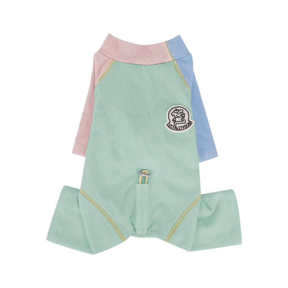 ペット服 秋冬 デロン 生地 色分け 4足型 保温 ベースシャツ ビション フリーゼ シュナウザー 子犬 服 インナー ID2477 グリーン / S