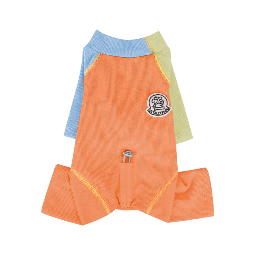 ペット服 秋冬 デロン 生地 色分け 4足型 保温 ベースシャツ ビション フリーゼ シュナウザー 子犬 服 インナー ID2477 オレンジ / S