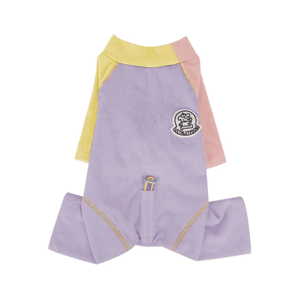 ペット服 秋冬 デロン 生地 色分け 4足型 保温 ベースシャツ ビション フリーゼ シュナウザー 子犬 服 インナー ID2477 パープル / S