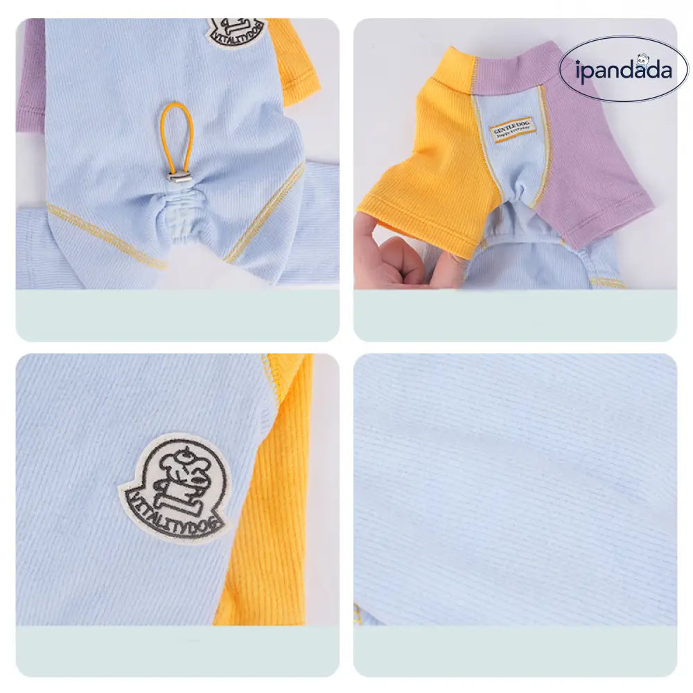 ペット服 秋冬 デロン 生地 色分け 4足型 保温 ベースシャツ ビション フリーゼ シュナウザー 子犬 服 インナー ID2477