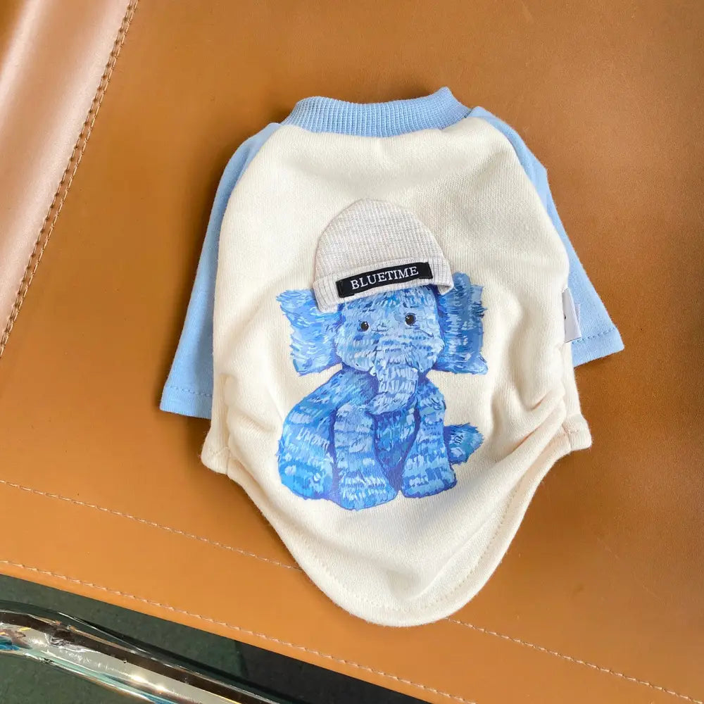 ID837 ペット服 犬用 夏用 スウェット ショート丈 カジュアル Tシャツ 小型犬 中型犬 猫用 夏着 ブルー / XS ペット用品＞ウェア