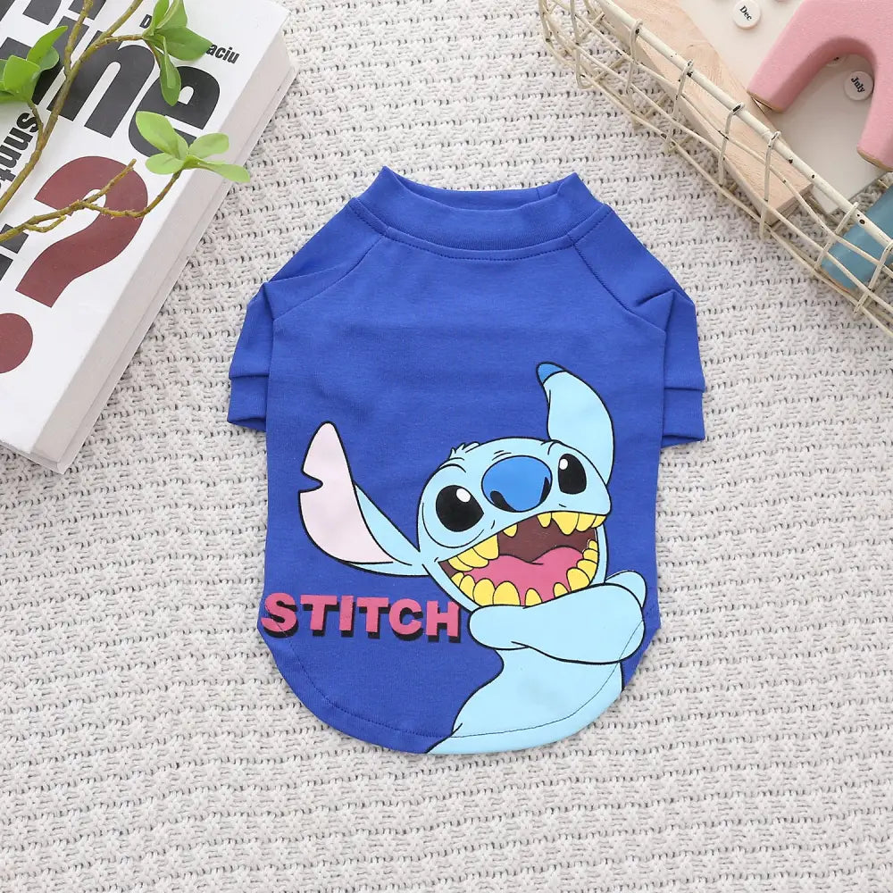 ペット服 ペット服 犬の服 春秋 ウェア 小型犬 中型犬 女の子 男の子 ミッキー ドナルドダック スティッチ ID4380 ブルー / XS ペット用品＞ウェア