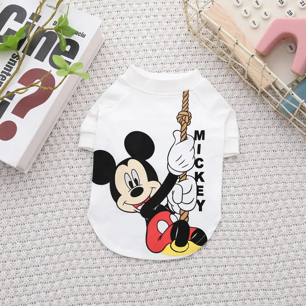 ペット服 ペット服 犬の服 春秋 ウェア 小型犬 中型犬 女の子 男の子 ミッキー ドナルドダック スティッチ ID4380 ホワイト / XS ペット用品＞ウェア