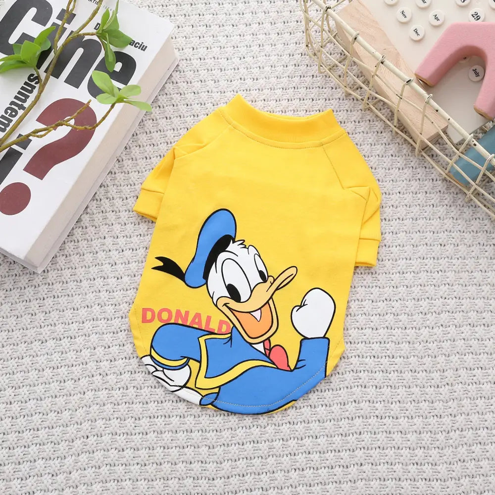 ペット服 ペット服 犬の服 春秋 ウェア 小型犬 中型犬 女の子 男の子 ミッキー ドナルドダック スティッチ ID4380 イエロー / XS ペット用品＞ウェア