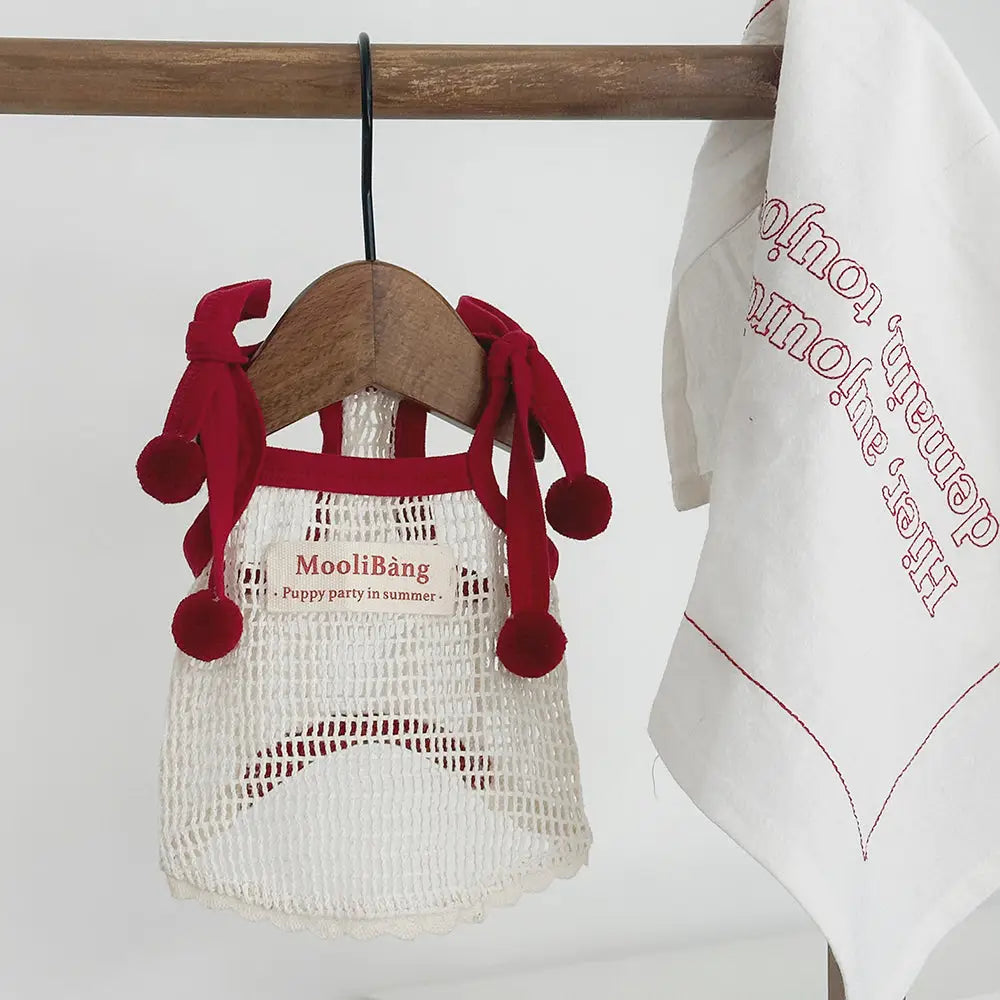 ID1001 ペット服 夏用 ノースリーブ マルチーズ リゾート風 レース ベスト 小型犬 おしゃれ インスタ映え かわいい 写真撮影 人気款 通気性 涼感 タイプ① / 2XS ペット用品＞ウェア