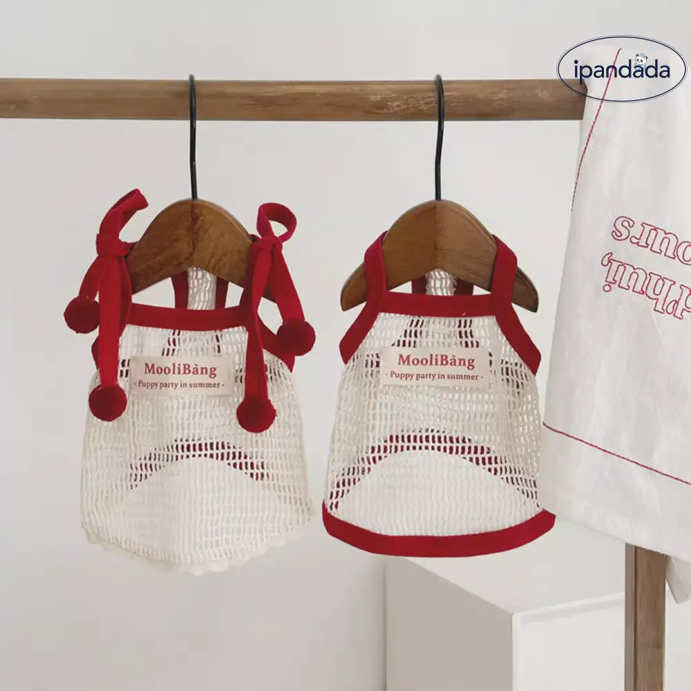 ID1001 ペット服 夏用 ノースリーブ マルチーズ リゾート風 レース ベスト 小型犬 おしゃれ インスタ映え かわいい 写真撮影 人気款 通気性 涼感 ペット用品＞ウェア