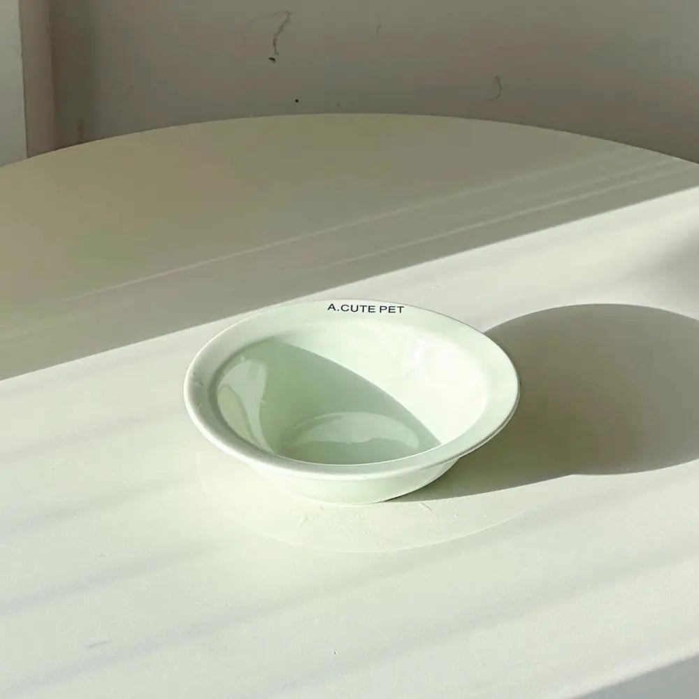 ペット フライングディスク 猫用陶器 フラワー ボウルスタンド 首の保護 猫用食器 犬用ボウル ドッグフードボウル ID3034 グリーン