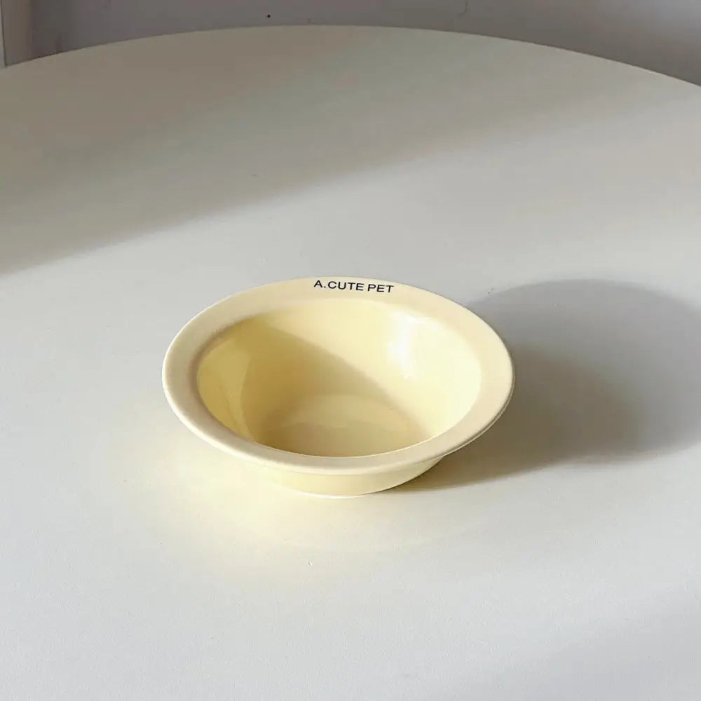 ペット フライングディスク 猫用陶器 フラワー ボウルスタンド 首の保護 猫用食器 犬用ボウル ドッグフードボウル ID3034 イエロー