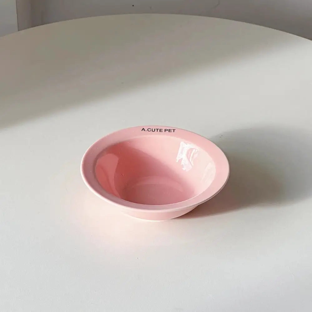 ペット フライングディスク 猫用陶器 フラワー ボウルスタンド 首の保護 猫用食器 犬用ボウル ドッグフードボウル ID3034 ピンク