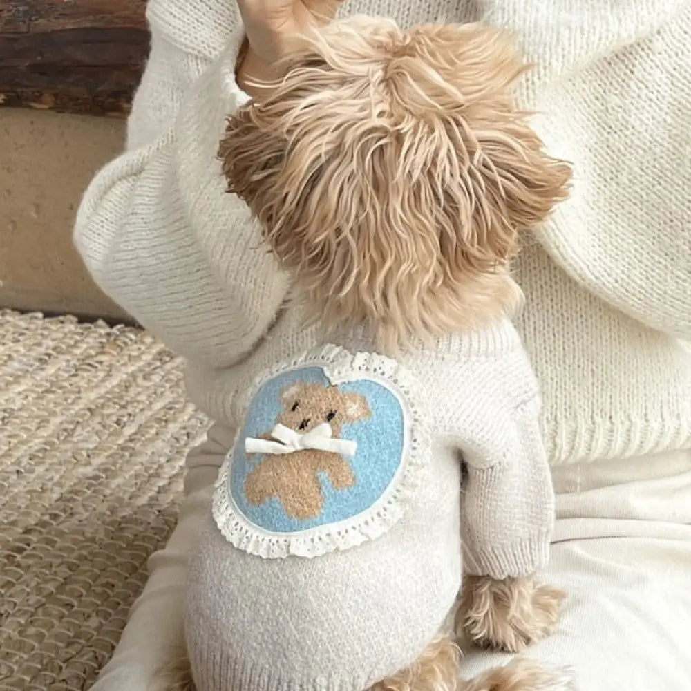 ペット ニット セーター 犬服 タイディ ビション フリーゼ ポメラニアン ヨークシャーテリア マルチーズ 小型犬 秋冬用 ID3176 アイボリー / XS ペット用品＞ウェア