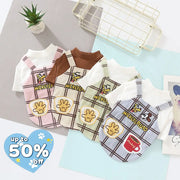 ペット パッチワーク ピンストライプ 保温 通気性 ドッグウェア ペット服 犬の服 小型犬 中型犬 女の子 男の子 ID4379 ペット用品＞ウェア