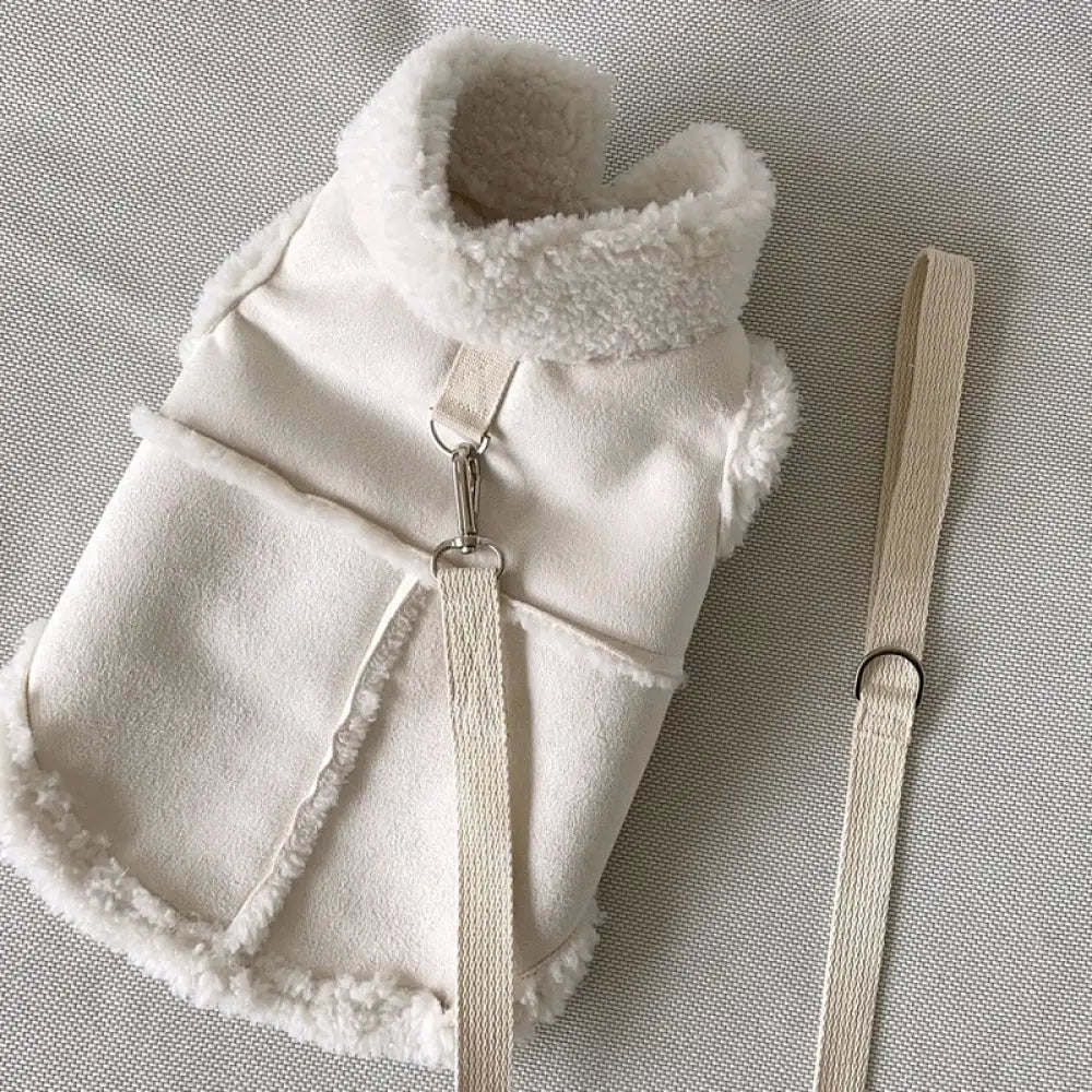 ペット 秋冬用 テディ ビション ベーメ 猫用 秋服 小型 幼犬 牽引可能 保温 ベスト 抜け毛防止 小型犬 中型犬 おしゃれ あたたかい 秋用 冬用 ID3074 ホワイト / XS ペット用品＞ウェア