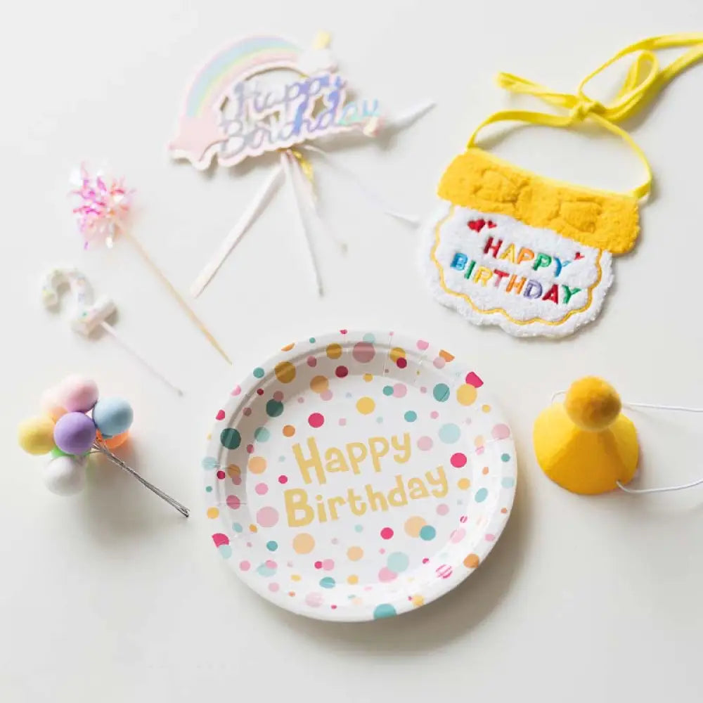 ID1169 ペット用 誕生日パーティー 飾りセット よだれかけ 帽子 ケーキトッパー マフラー 安全素材 かわいいデザイン ペットアクセサリー プレミアム 防水 洗濯可能 写真撮影 記念日 ギフト おすすめ おしゃれ カラフル 手作り風