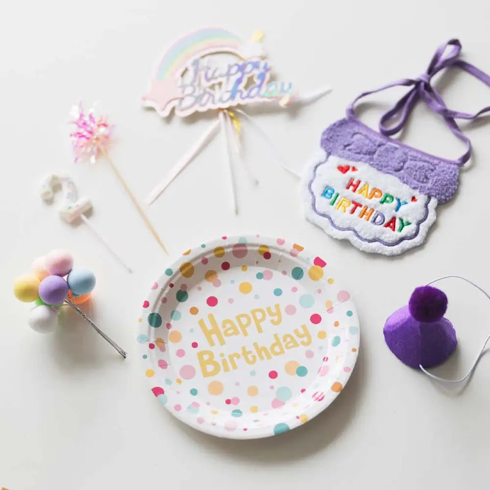 ID1169 ペット用 誕生日パーティー 飾りセット よだれかけ 帽子 ケーキトッパー マフラー 安全素材 かわいいデザイン ペットアクセサリー プレミアム 防水 洗濯可能 写真撮影 記念日 ギフト おすすめ おしゃれ カラフル 手作り風