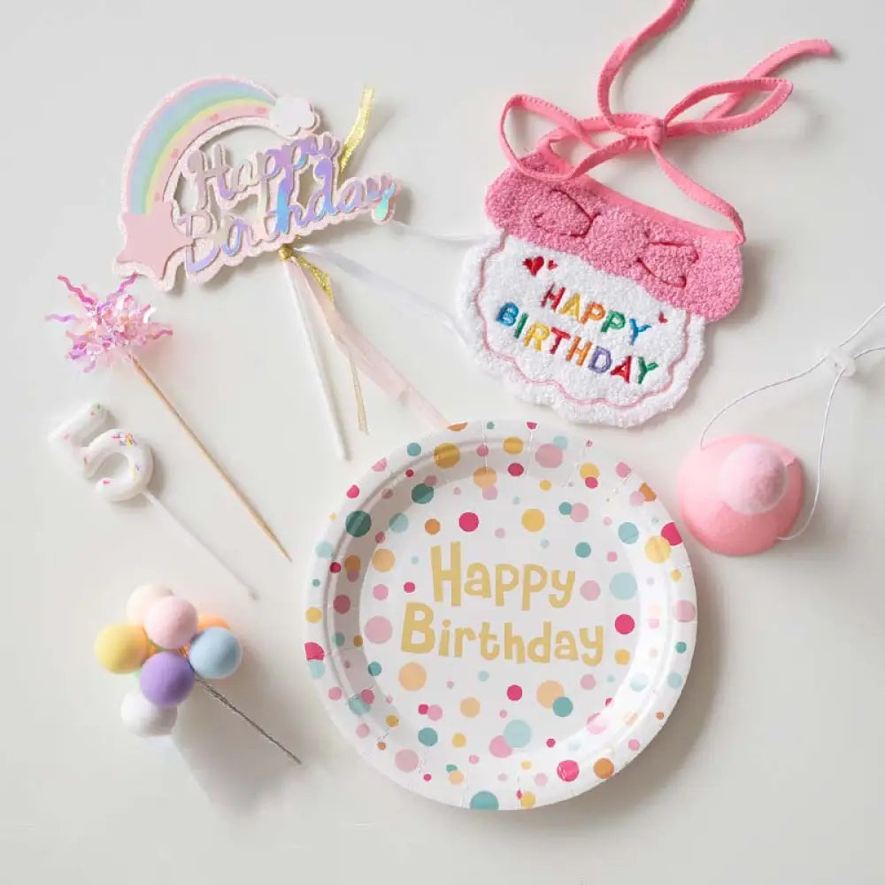 ID1169 ペット用 誕生日パーティー 飾りセット よだれかけ 帽子 ケーキトッパー マフラー 安全素材 かわいいデザイン ペットアクセサリー プレミアム 防水 洗濯可能 写真撮影 記念日 ギフト おすすめ おしゃれ カラフル 手作り風