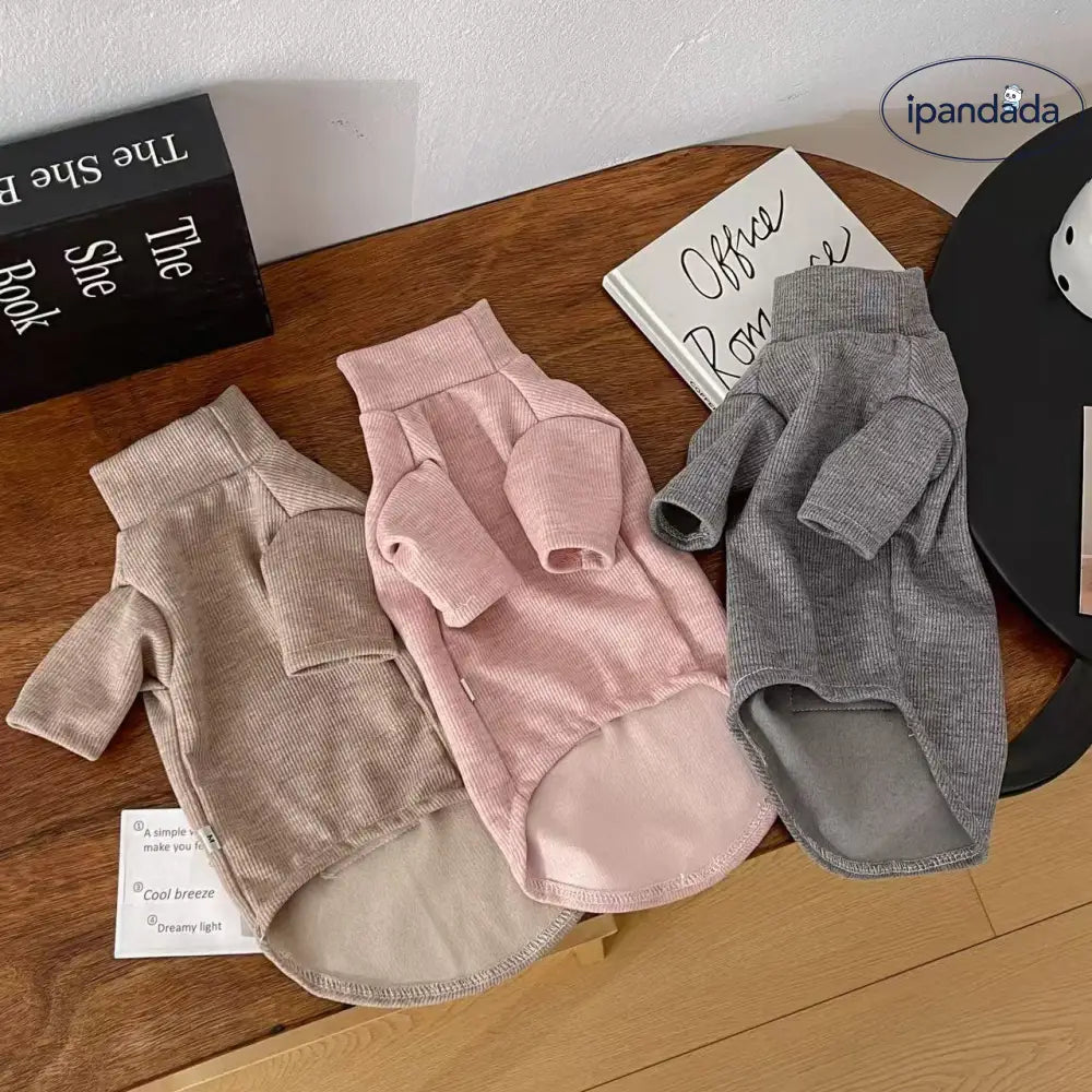 ペット用 服 猫用 犬用 ハイネック インナーシャツ ダークカラー 汚れに強い 高弾力 長袖 肌触りの良い 通気性 ID2410