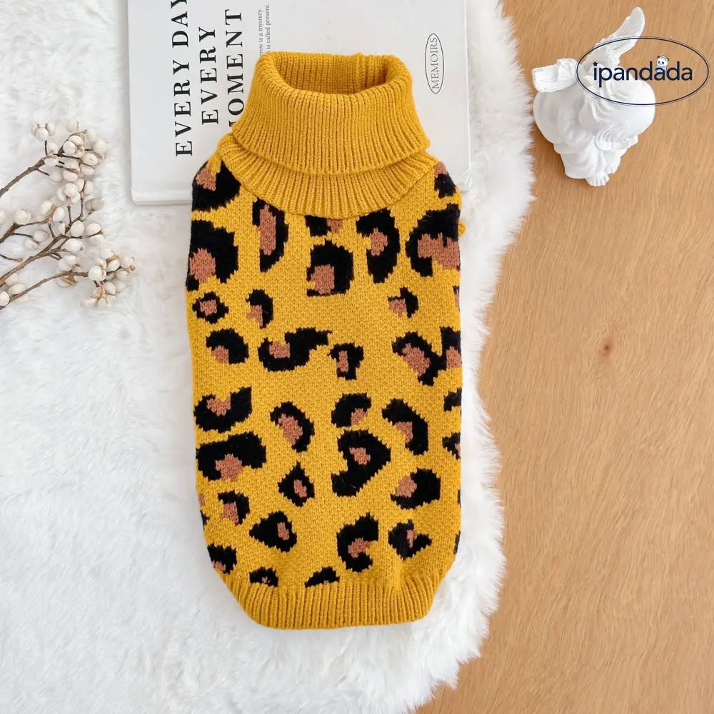 ペット用 ヒョウ柄 セーター 3色から選べる ヒョウ柄 犬服 テディベア フレンチブルドッグ 秋冬用 ID2449