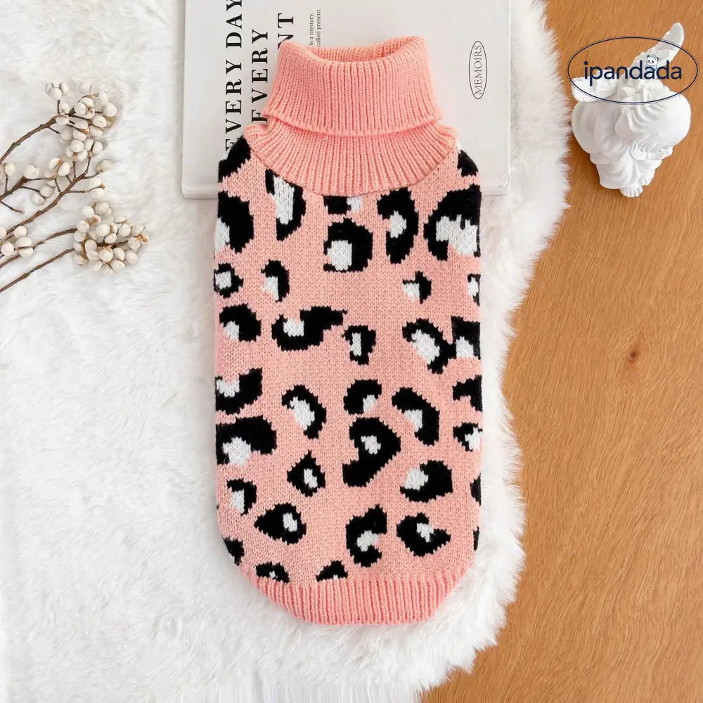 ペット用 ヒョウ柄 セーター 3色から選べる ヒョウ柄 犬服 テディベア フレンチブルドッグ 秋冬用 ID2449