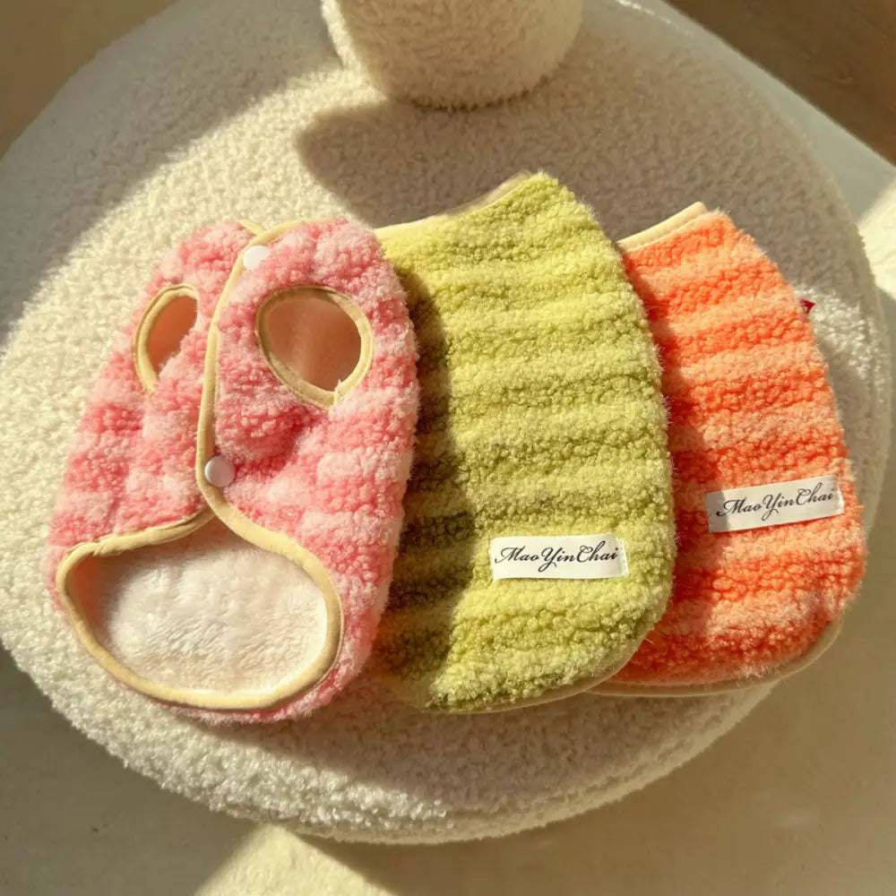 ペット用 猫用 小型犬 コットン ベスト チワワ ビション フリーゼ テディ 幼犬 保温 厚手 フリース 秋冬 ID3226