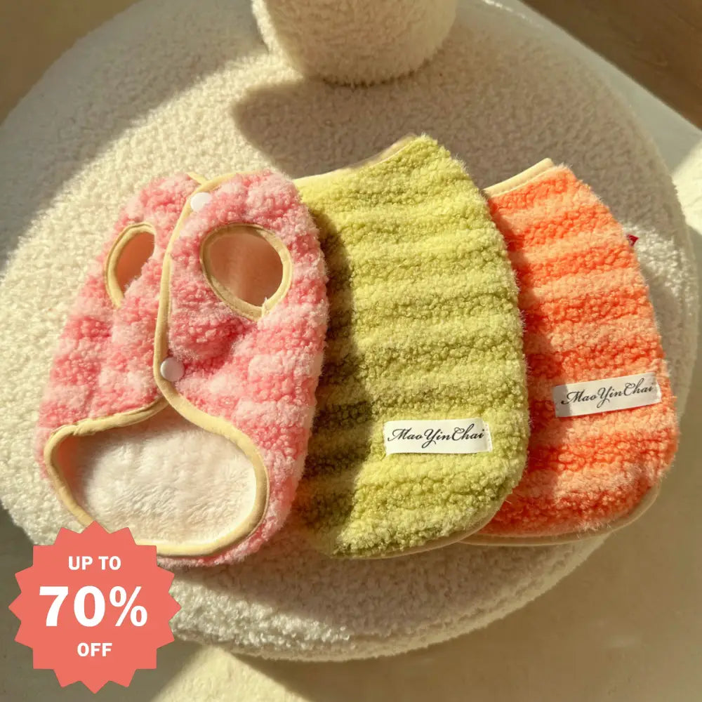 ペット用 猫用 小型犬 コットン ベスト チワワ ビション フリーゼ テディ 幼犬 保温 厚手 フリース 秋冬 ID3226