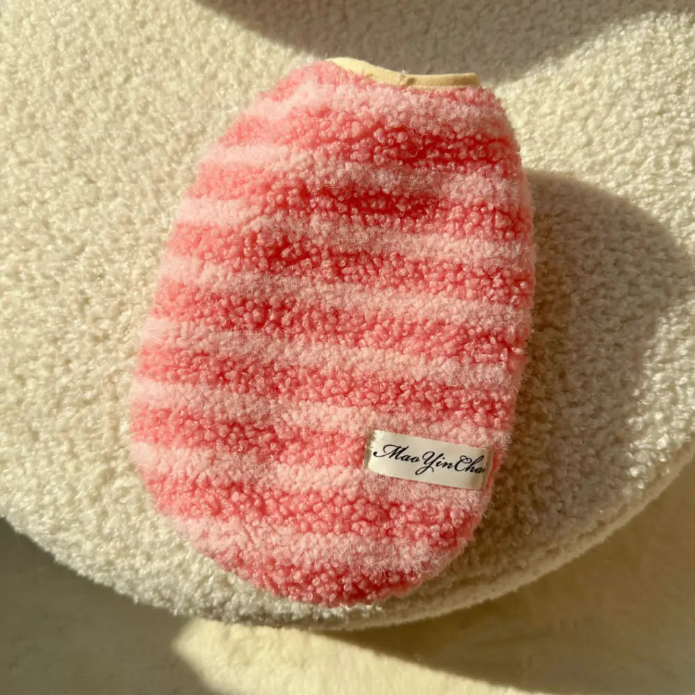 ペット用 猫用 小型犬 コットン ベスト チワワ ビション フリーゼ テディ 幼犬 保温 厚手 フリース 秋冬 ID3226 ピンク / S