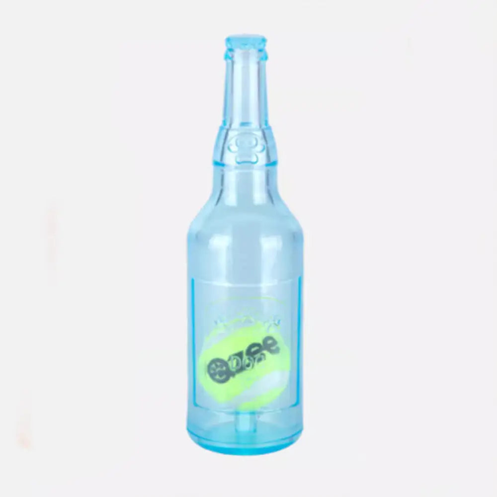 ペット用 おもちゃ 音の出る 犬用 ストレス解消 テニスボール ビール ボトル 噛みつき デンタルヘルスケア 歯磨き 運動不足 ブルー（テニス付き） / フリー ペット用品＞おもちゃ