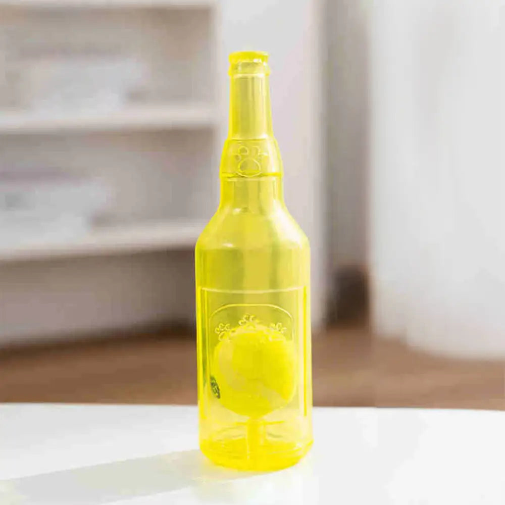 ペット用 おもちゃ 音の出る 犬用 ストレス解消 テニスボール ビール ボトル 噛みつき デンタルヘルスケア 歯磨き 運動不足 イエロー（テニス付き） / フリー ペット用品＞おもちゃ