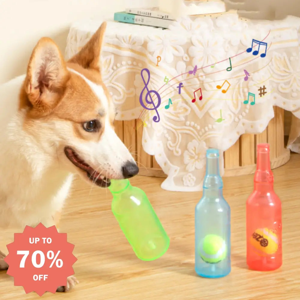 ペット用 おもちゃ 音の出る 犬用 ストレス解消 テニスボール ビール ボトル 噛みつき デンタルヘルスケア 歯磨き 運動不足 ペット用品＞おもちゃ