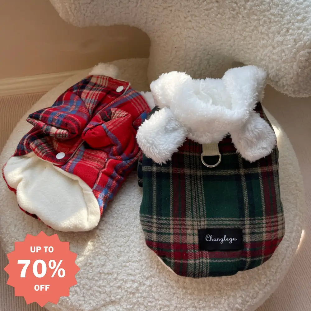 ペット用犬用 フリース 厚手 秋冬 猫用 ビション フリーゼ テディベア 牽引可能 フード付き 保温 コート ID3224