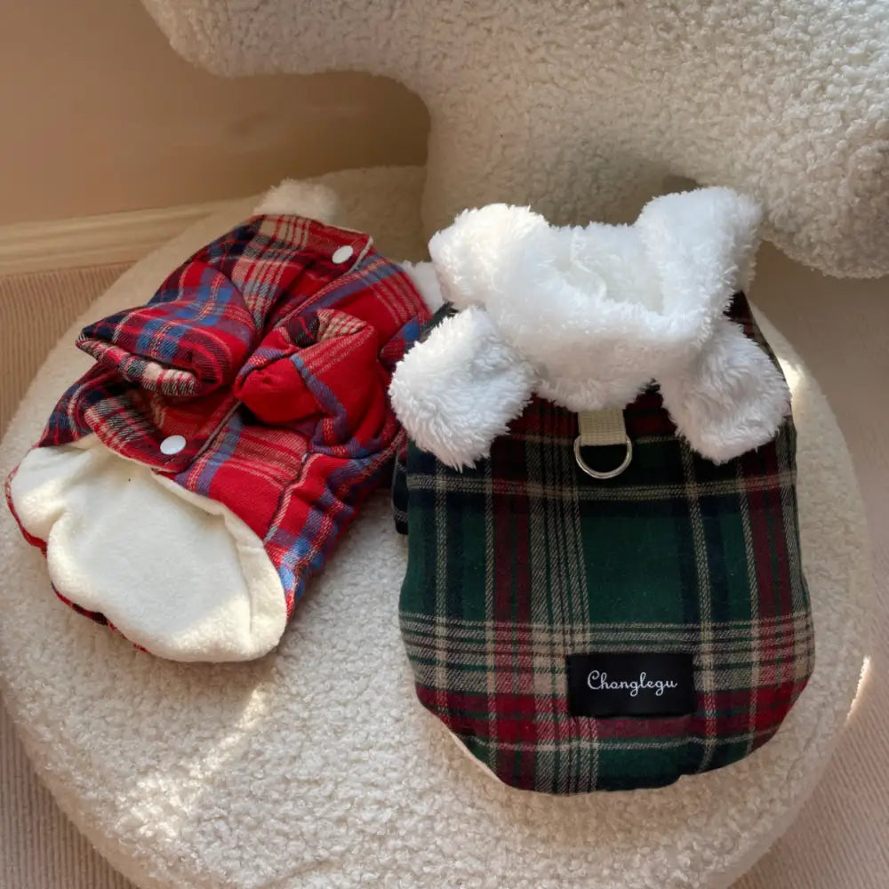 ペット用犬用 フリース 厚手 秋冬 猫用 ビション フリーゼ テディベア 牽引可能 フード付き 保温 コート ID3224