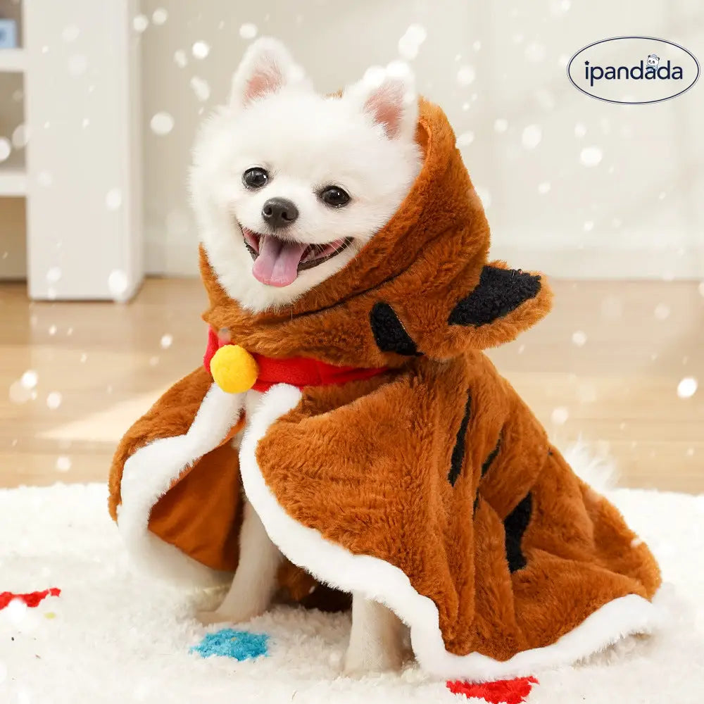 ペット用 犬 ふわふわ コート キャット 冬用 保温 厚手 小型犬 フリース ケープ 猫用品 ID3377