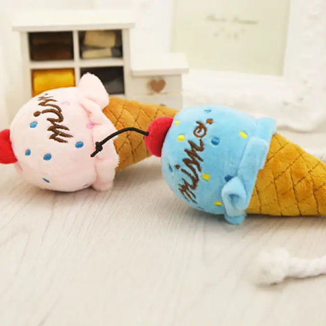 ペット用 犬おもちゃ 2色 アイスクリーム 音が鳴る ピンク ペット用品 猫用 動物 可愛い ID2559