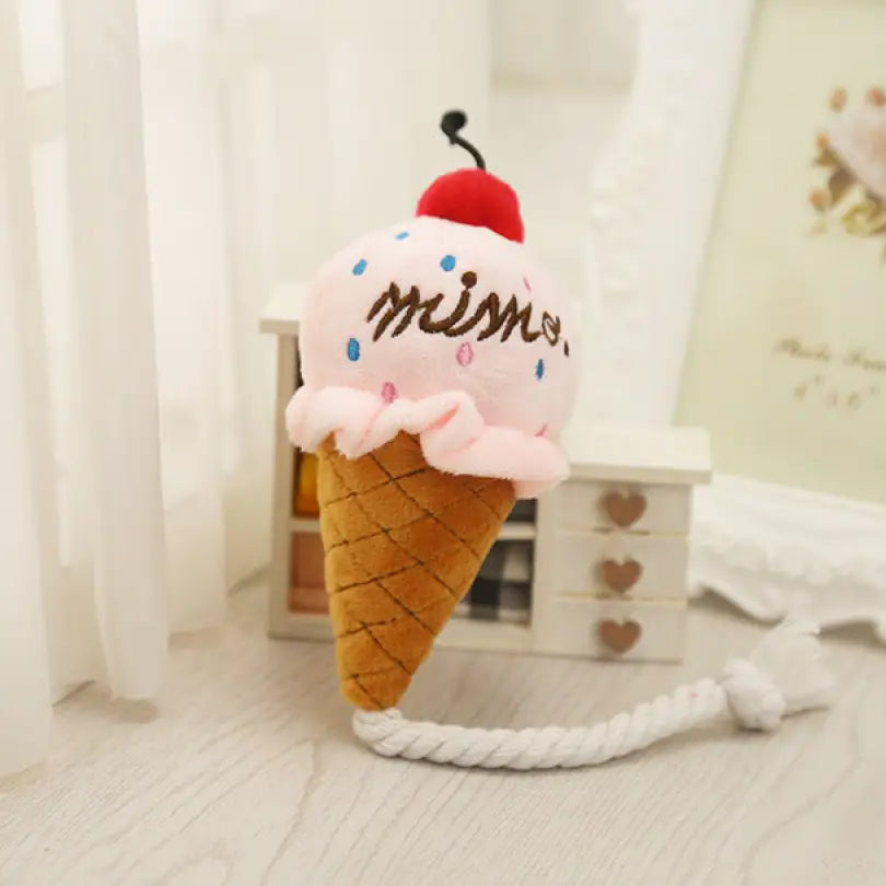 ペット用 犬おもちゃ 2色 アイスクリーム 音が鳴る ピンク ペット用品 猫用 動物 可愛い ID2559