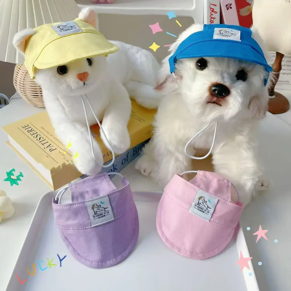 ID1344 ペット用日焼け止め 犬猫兼用 夏の散歩 サンバイザー マカロンカラー サイズ調節可能 UV99%遮断 薄手軽量 通気メッシュ 夏用 日よけ おしゃれ インスタ映え