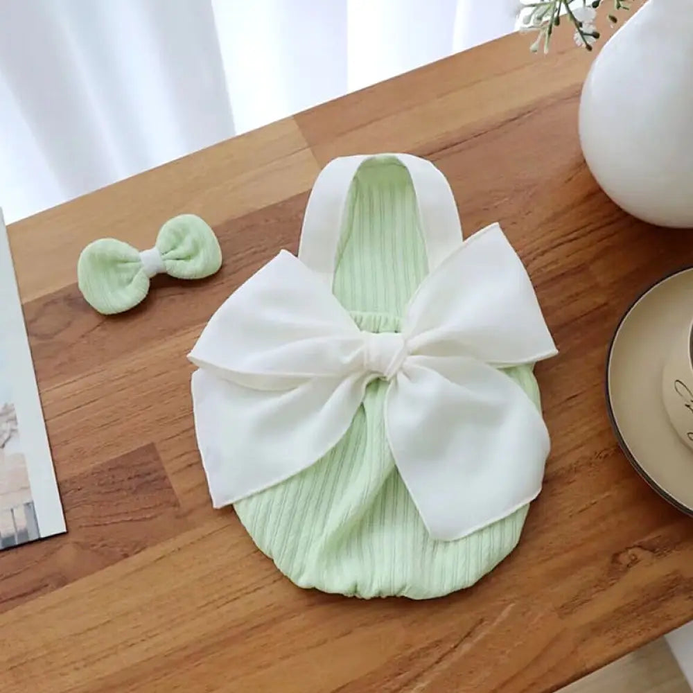 ID1365 ペット用 リボンストラップ トイプードル・ポメラニアン・ビション・ヨーキー専用 猫対応 薄手軽量 通気性抜群 抗菌 洗える おしゃれ かわいい グリーン / XS ペット用品＞ウェア