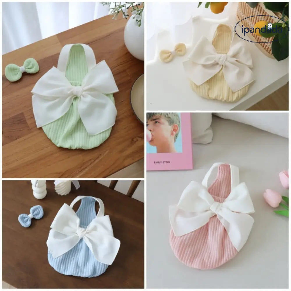 ID1365  ペット用 リボンストラップ トイプードル・ポメラニアン・ビション・ヨーキー専用 猫対応 薄手軽量 通気性抜群 抗菌 洗える おしゃれ かわいい