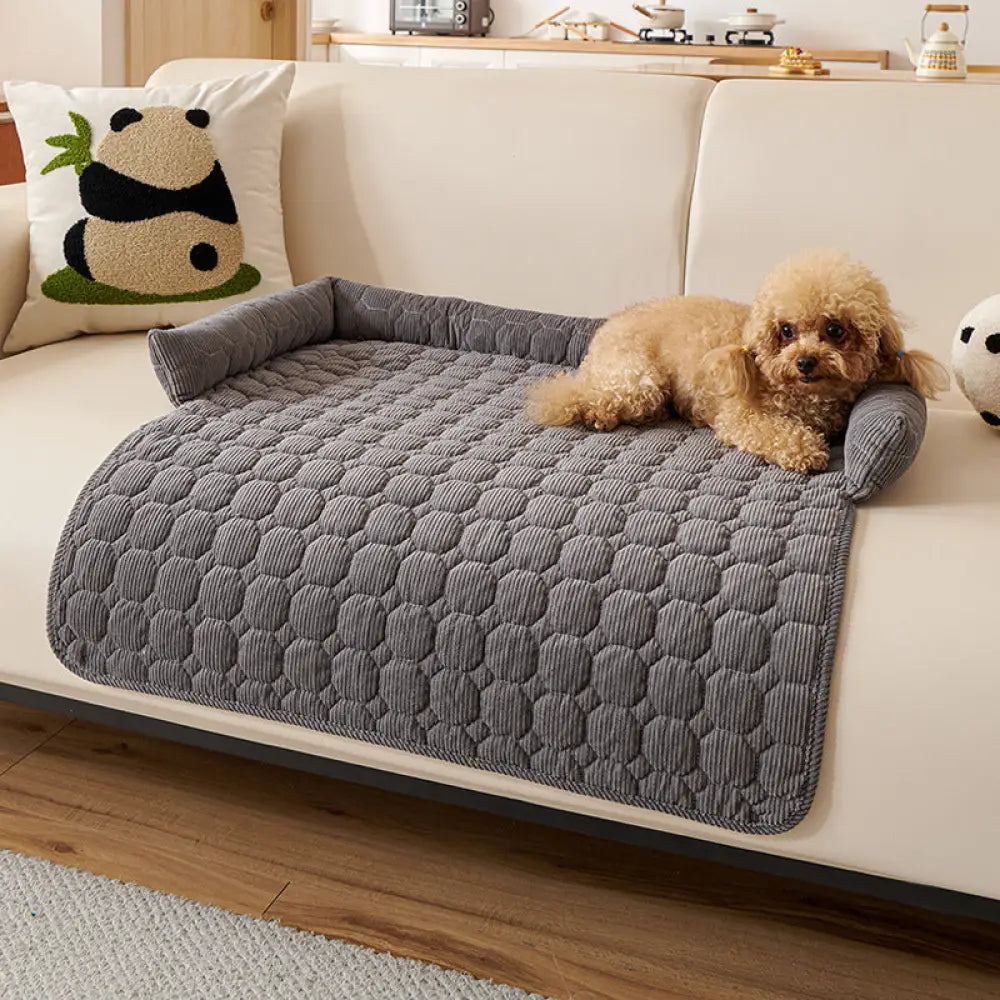 ID1125 ペット用ソファクッション 厚型 猫キズ防止 滑り止め付き 犬猫ベッド ペット用品 洗える 滑り止め あったか ダークグレー / 75*75cm ペット用品＞ベッド・ハウス