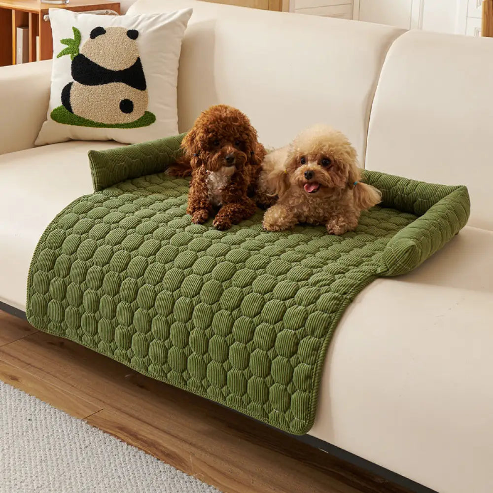ID1125 ペット用ソファクッション 厚型 猫キズ防止 滑り止め付き 犬猫ベッド ペット用品 洗える 滑り止め あったか グリーン / 75*75cm ペット用品＞ベッド・ハウス