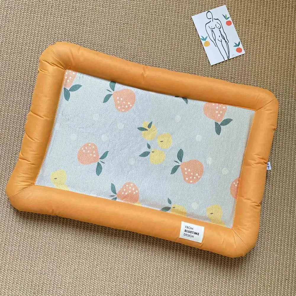 ID831 ペットベッド 夏 暑さ対策 犬猫共用 冷却ジェル ひんやり マット 小型犬 中型犬 猫用 オールシーズン対応 抜け毛防止 洗える クール素材 ペットハウス 滑り止め 抗菌加工 オレンジ / S ペット用品＞ハーネス・リード