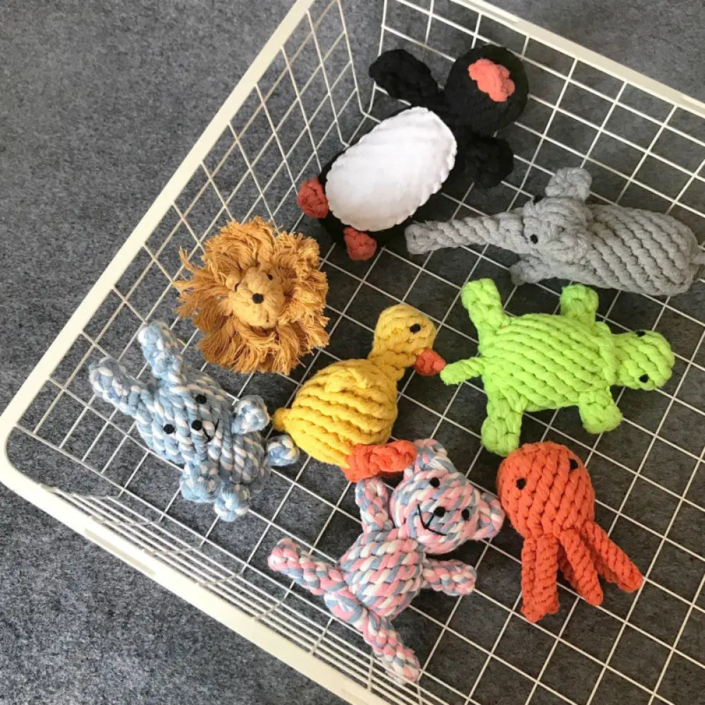 ID836 ペットおもちゃ 子犬用 歯磨き 綿ロープ 結び目 噛む耐久性 トイプードル ビション・フリーゼ 小型犬 安全素材 洗える 引っ張り遊び おもちゃ人形 ペット用品＞おもちゃ