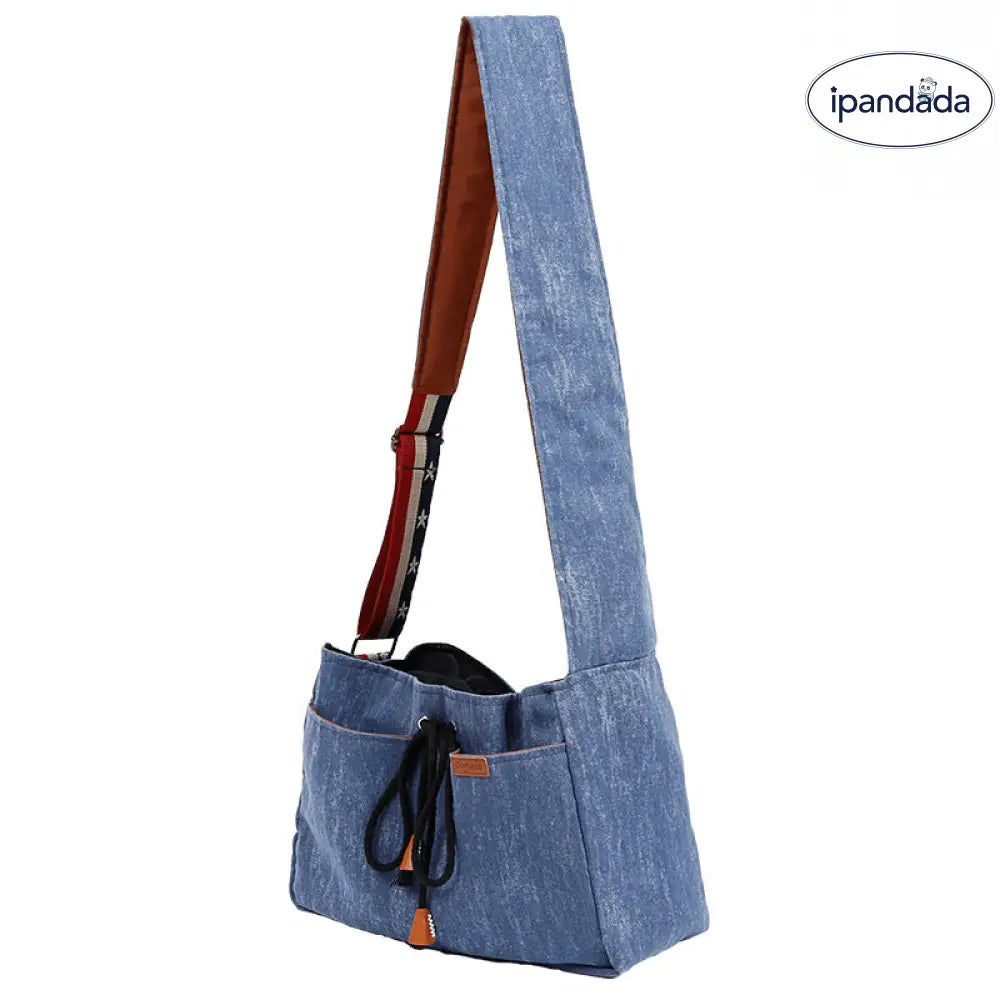 ID924 ペットスリング 犬猫用 ドッグスリング 小型犬 抱っこ紐 コットン バッグスリング キャリー 幅広の肩紐 ペットキャリーバッグ お出かけ 飛び出し防止 写真通り / フリー ペット用品