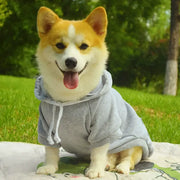 ペットウェア 柴犬 コーギー テディ ベア 秋冬用 フリース付き フード付き 無地 保温 防毛 防汚 ファッション シンプル ID2154