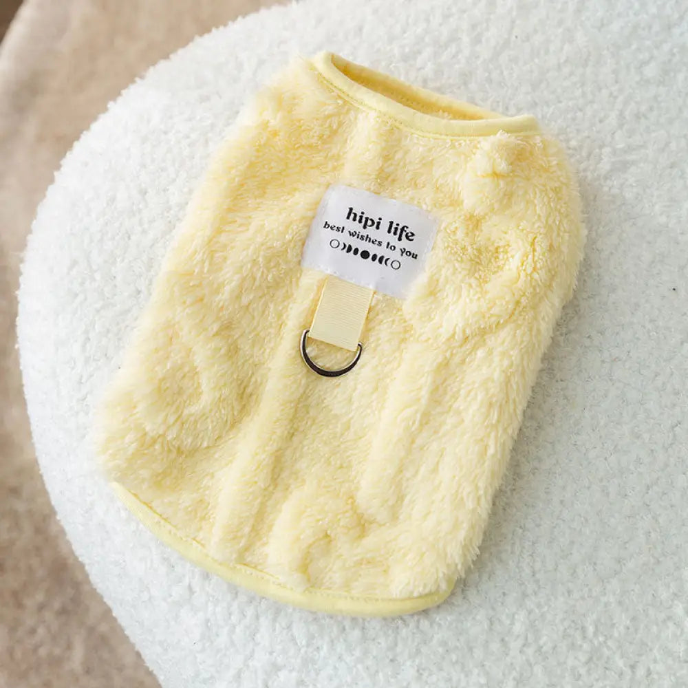 ペットウェア 服 犬 猫 もこもこ ふわふわ 可愛い 秋冬 着せやすい 防寒 お散歩 おしゃれ ファッション コットンフリース イエロー / XS ペット用品＞ウェア