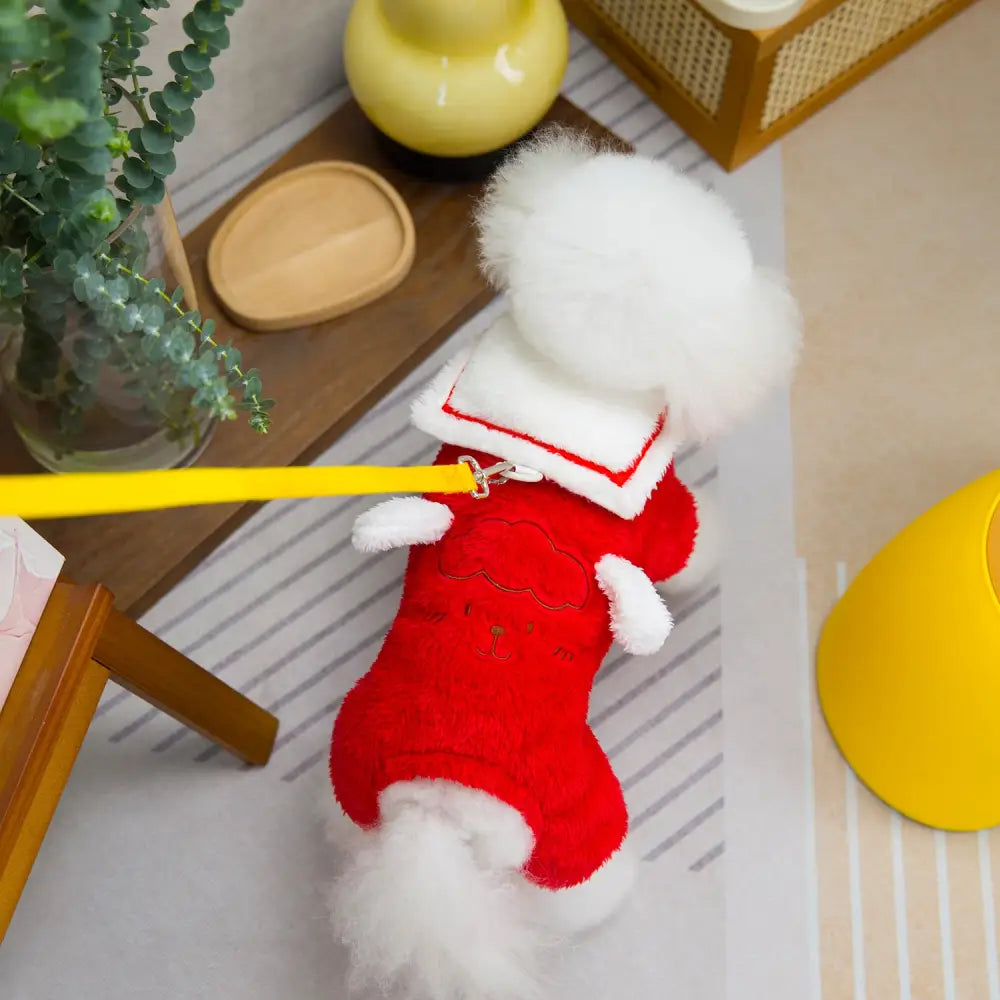 ペットウェア 秋冬用 犬服 新作 ペット服 フリース 四肢付き フリースジャケット ID3058 レッド / S