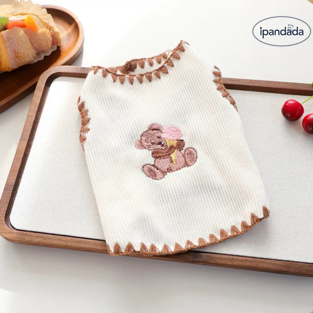 ペットウェア 秋冬 新作 小型犬 キャット 保温 快適 新しい アイスクリームベア ベスト ID3519