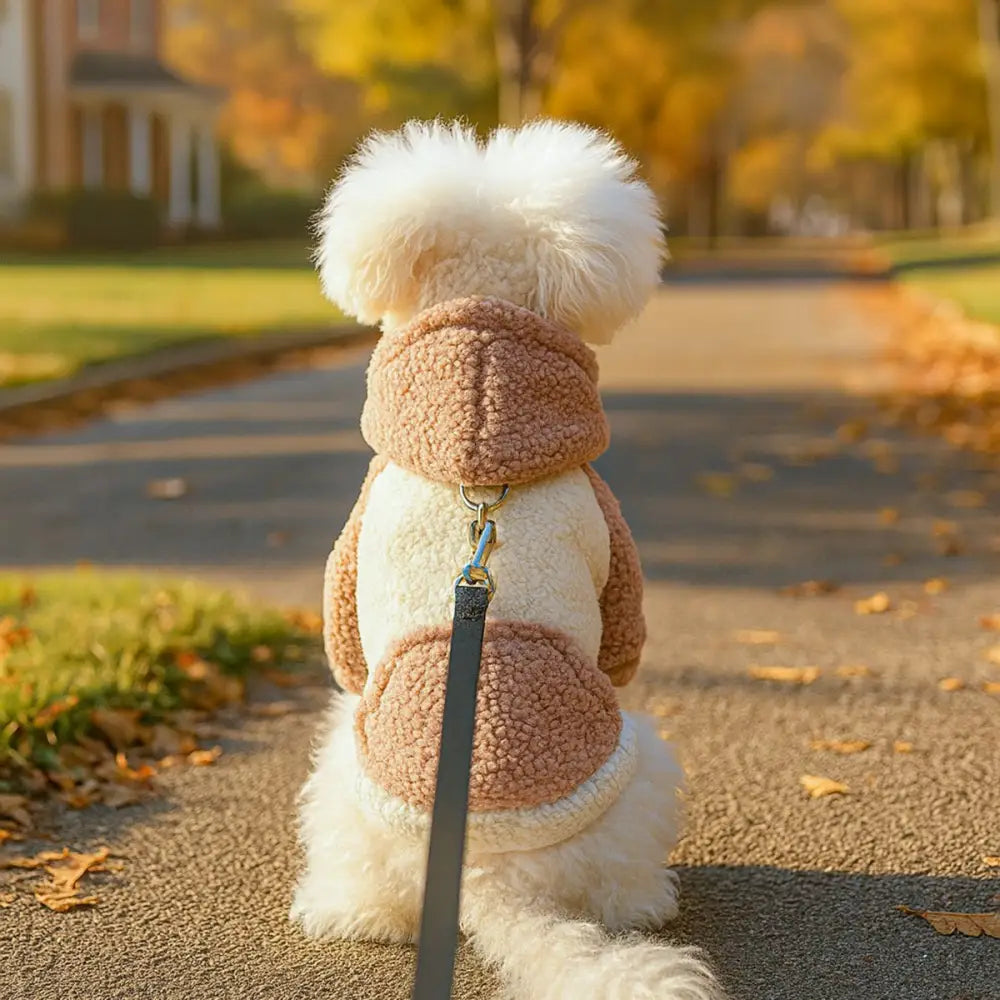 ペットウェア 犬 猫 服 秋冬用 保温 ボアフリース 韓国風 スウェットシャツ ID3465 ブラウン / XS